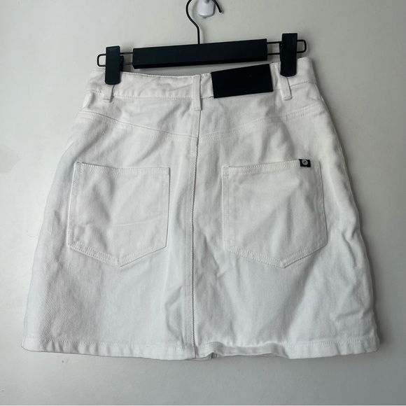 Lazy Oaf White Denim Button Front Mini Skirt UK 6 / US 2 XS - Picture 4 of 4